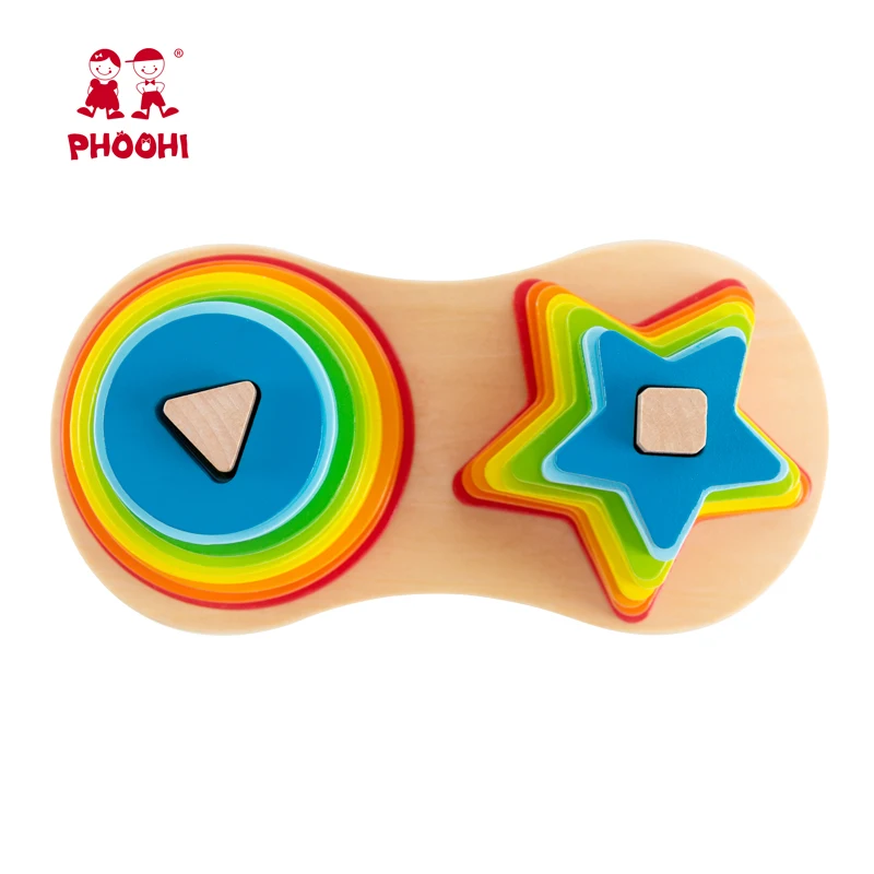  Rainbow Stacking Ring Tower Stapelring Blocks Baby Montessori Toys Early Education Teaching Aids Wo - 4000496939558