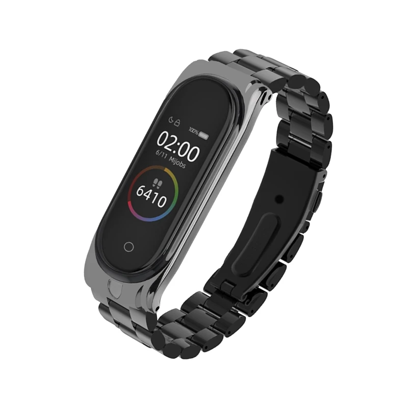 Hangrui для mi Band 4 металлический ремешок из нержавеющей стали ремешок для Xiaomi mi band 3 браслет для mi Band 4 NFC Global