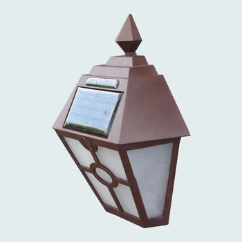

Outdoor Brown Retro Solar For Fence Hexagon LED Wall Lamp Garden Lights Decor