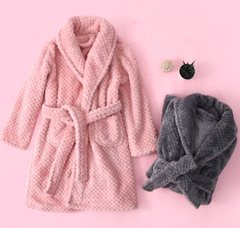 New Autumn Winter Kids Sleepwear Robe 2019 Flannel Warm Bathrobe For Girls 4-18 Years Teenage Children Pajamas For Boys Pyjamas (6)