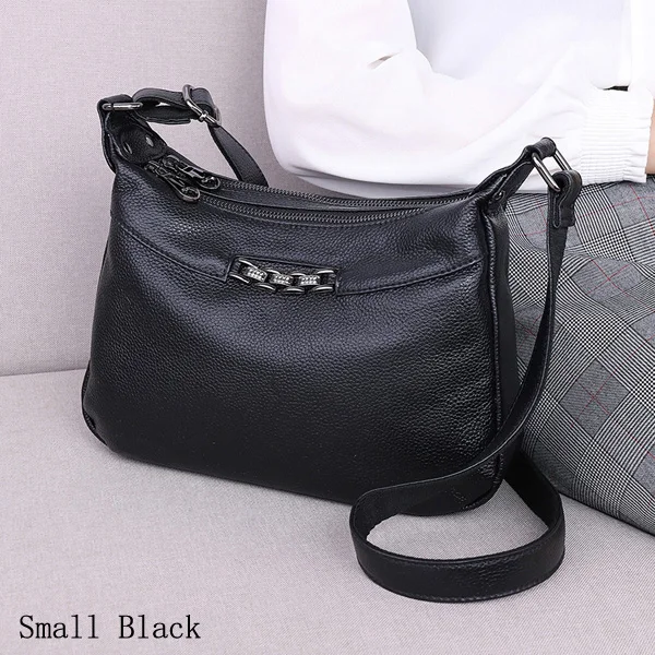 Из натуральной кожи для переноски сумки через плечо для женщин Роскошные сумки модные дамские сумки через плечо женские сумки-мессенджеры - Цвет: small black
