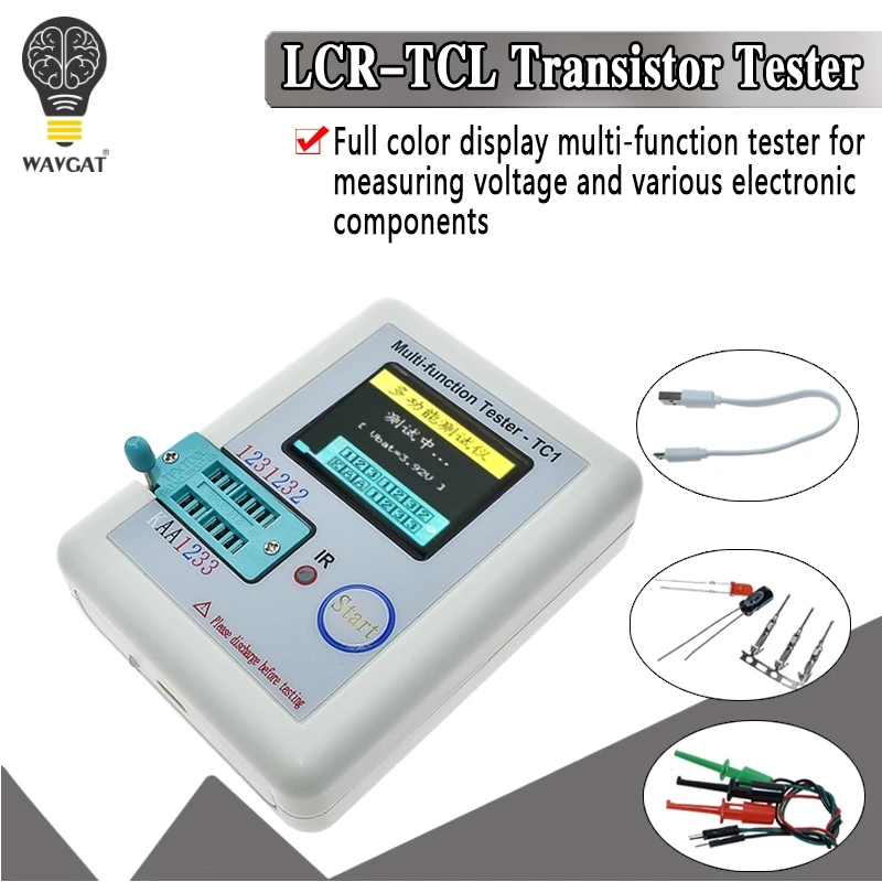 

LCR-TC1 TFT 3.5inch LCD Color Display Graphic PNP NPN Transistor Tester Multimeter Diode Triode Capacitance Meter Resistor test