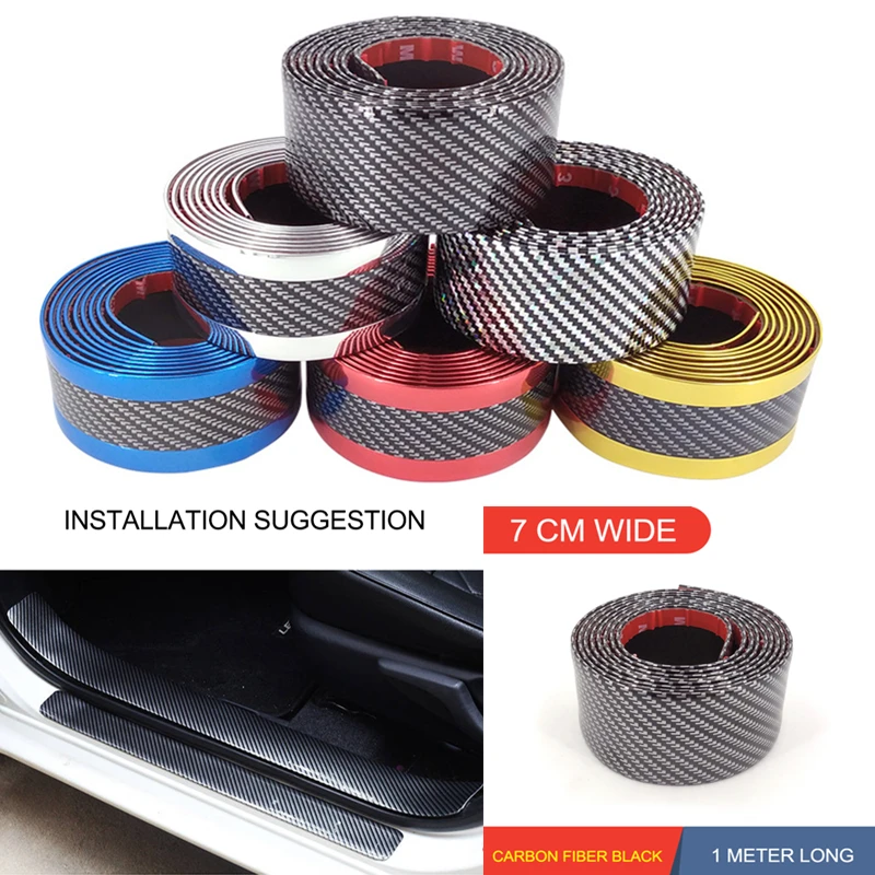 

Car Stickers 5D Carbon Fiber Rubber Moulding Strip Door Sill Bumper Protector Goods Anti-scratch For KIA Toyota Auto Accessories