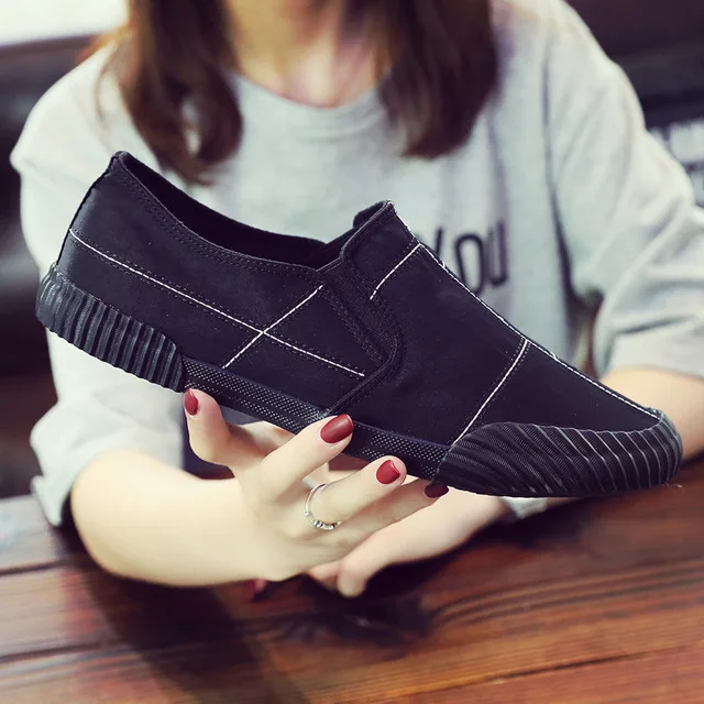 

Shenxuanny New canvas shoes men's slip-on shoes Spring Autumn breathable casual shoes trend student sports shoes EUR 39-43