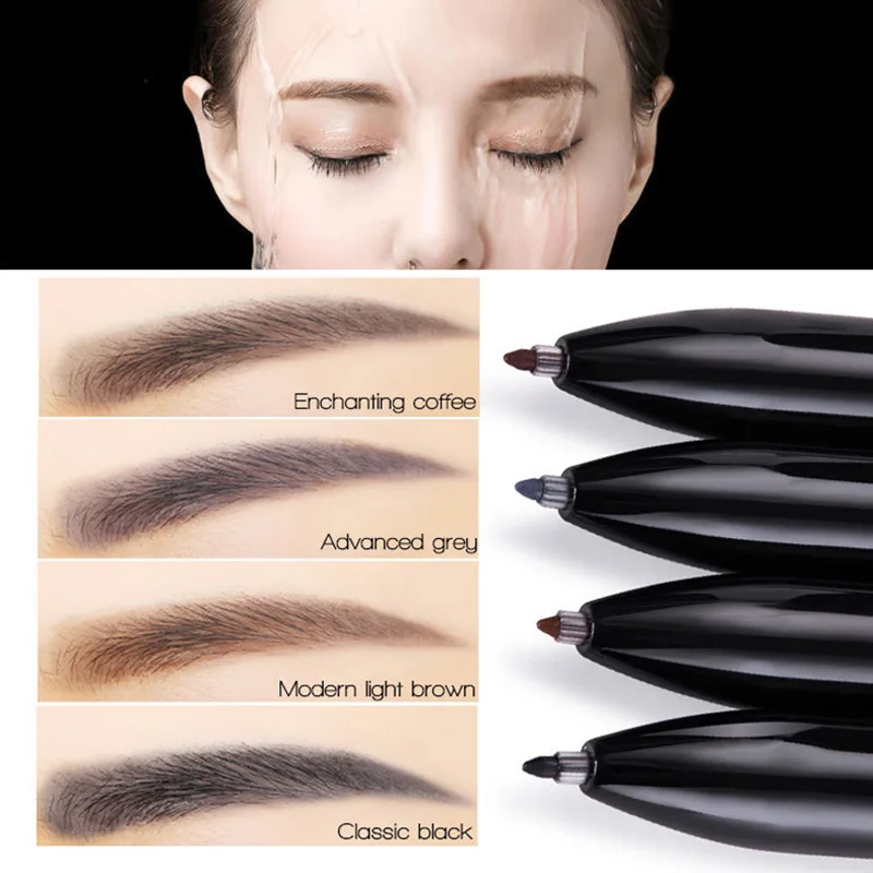 Newly Fexport Eyebrow Enhancers Pencil Waterproof 4 in 1 Eye Brow Tattoo Liner Makeup Tool CLA88