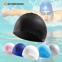 C-star Pure Silicone  Professional Swimming Cap Custom Adult Waterproof Large Unisex Sports Accessories High Elasticity