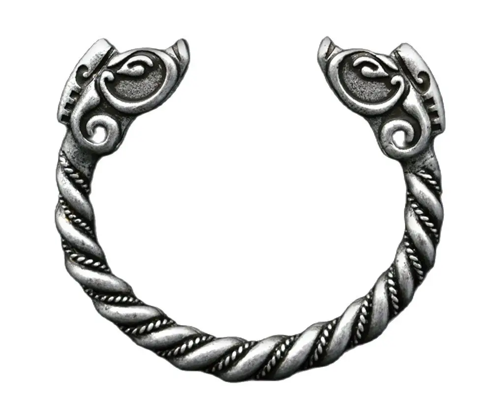 Trendy Handmade Customize Viking Wolf Wild Boar Bracelet For Men Cuff Tibetan Silver Odin Raven Opening Bangle Bracelets Jewelry 2