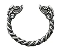 Trendy Handmade Customize Viking Wolf Wild Boar Bracelet For Men Cuff Tibetan Silver Odin Raven Opening Bangle Bracelets Jewelry 2