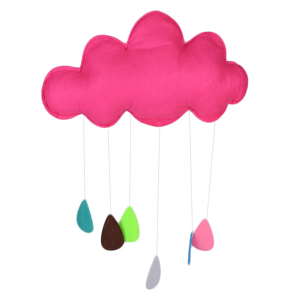 Kawaii палатка дождь облака детская комната Кровать Висячие игрушки реквизит украшения - Цвет: rose red