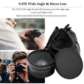 

Professional 52MM 0.45 x Wide Angle Macro Lens for Nikon D3200 D3100 D5200 D5100 Black Super Wide Angle