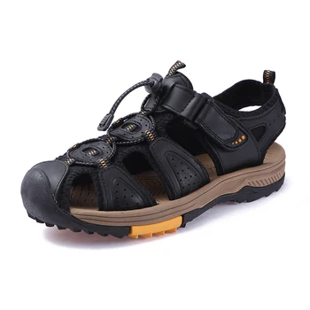 

New Mens Sandals Summer Genuine Leather Outdoor Men's Shoes for Male Casual Shoes Water Walking Beach Sandalias Sandal 39-45