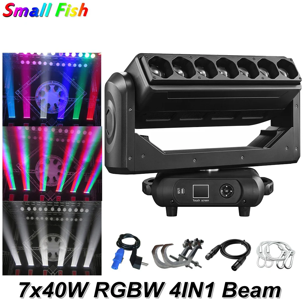 New 7x40W RGBW 4IN1 Mixing Color Pixel Control Beam Moving Head Light DMX512 DJ Disco Light Party Color Music Club Stage Lights