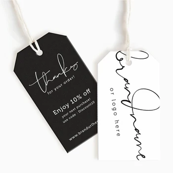 

Customied Swing Tags | Clothing Hang Tags Custom | Clothing Size Labels | Discount Code Card/ black
