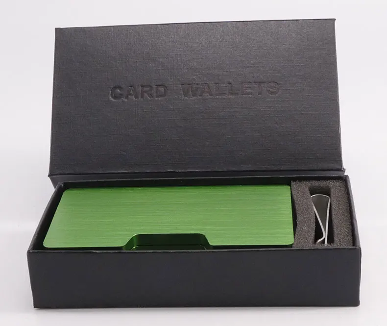 de identificação de crédito pequeno fino bolsa com clipe de dólar