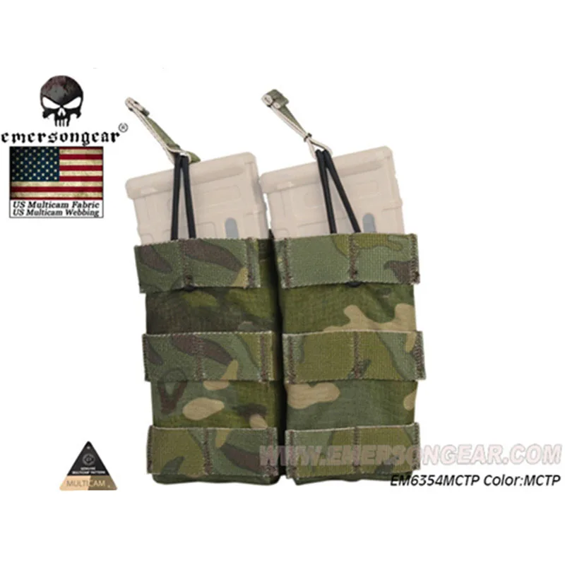 Emersongear Тактический Двойной 556 маг мешок M4 AR AK FAMAS модульный Открытый верх Molle лямки модульная сумка для пейнтбола страйкбола - Цвет: MCTP