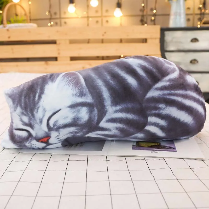 3D креативная подушка в форме кошки, Подушка для офиса, подушка для спины, рождественские плюшевые игрушки, животные, подарок на день рождения ребенка