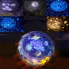 Cielo estrellado luz de noche proyector de planeta mágico universo lámpara LED colorido intermitente estrella bebé niños regalo de Navidad звездное небо(China)