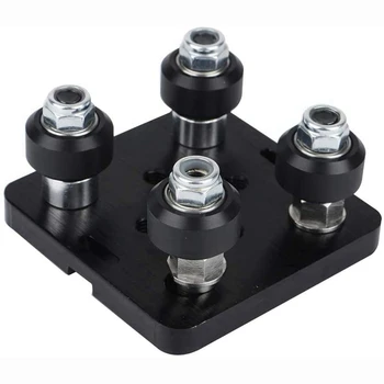

HOT-Mini V Gantry V-Shaped Boom Plate with Wheels Aluminum 3D Printer Accessory Kit CNC for Kossel Nema 23 Black Wheels