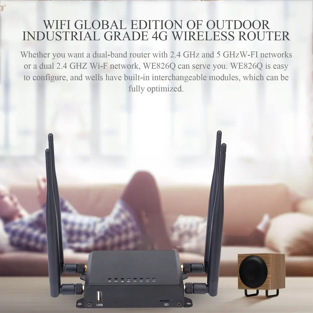 WE826-Q Wi-Fi маршрутизатор с высоким коэффициентом усиления 4X Внешние антенны беспроводной маршрутизатор 2,4 ГГц ленточный расширитель сигнала