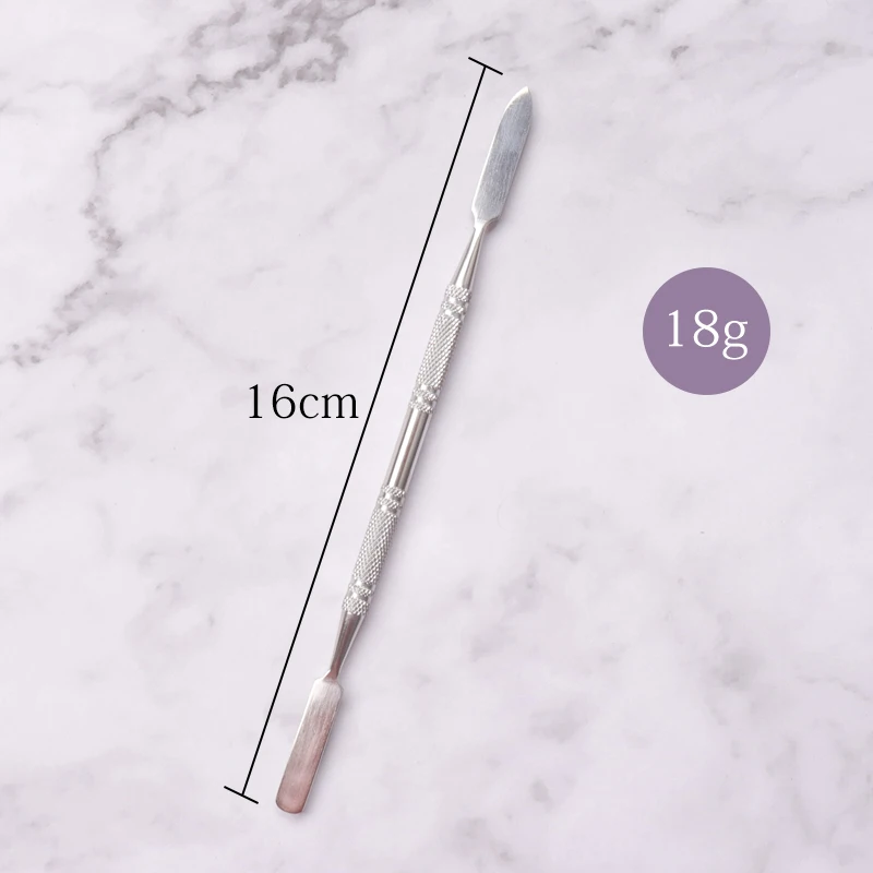 NEW style Stainless steel Cuticle Pusher Nail Art Stirring Polish Powder Blend Spatulas Tone Rods Manicure Remover Makeup Tools 3