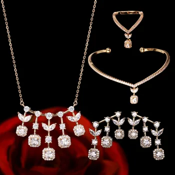 

janekelly African 4pcs Bridal Zirconia Jewelry Sets For Women jewelry sets & more Dubai Nigeria CZ Crystal Wedding Jewelry Sets