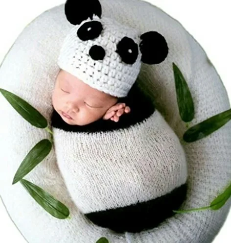 Аксессуары для новорожденных, реквизит для фотосъемки, шапка с изображением панды+ спальный мешок, комплект для фотосъемки новорожденных, реквизит для фотосессии - Цвет: picture color