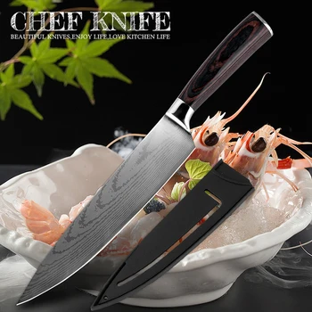 

XITUO Pro Chef's Knife Kitchen Knife 8 inch Japanese 7CR17 440C High Carbon Stainless Steel Meat Santoku Knife Steak Beef Sushi