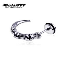 Опт, нержавеющая сталь, персонализированная Серебряная Орлиная коготь, серьги для женщин, серьги в стиле панк,, модные ювелирные изделия для мужчин