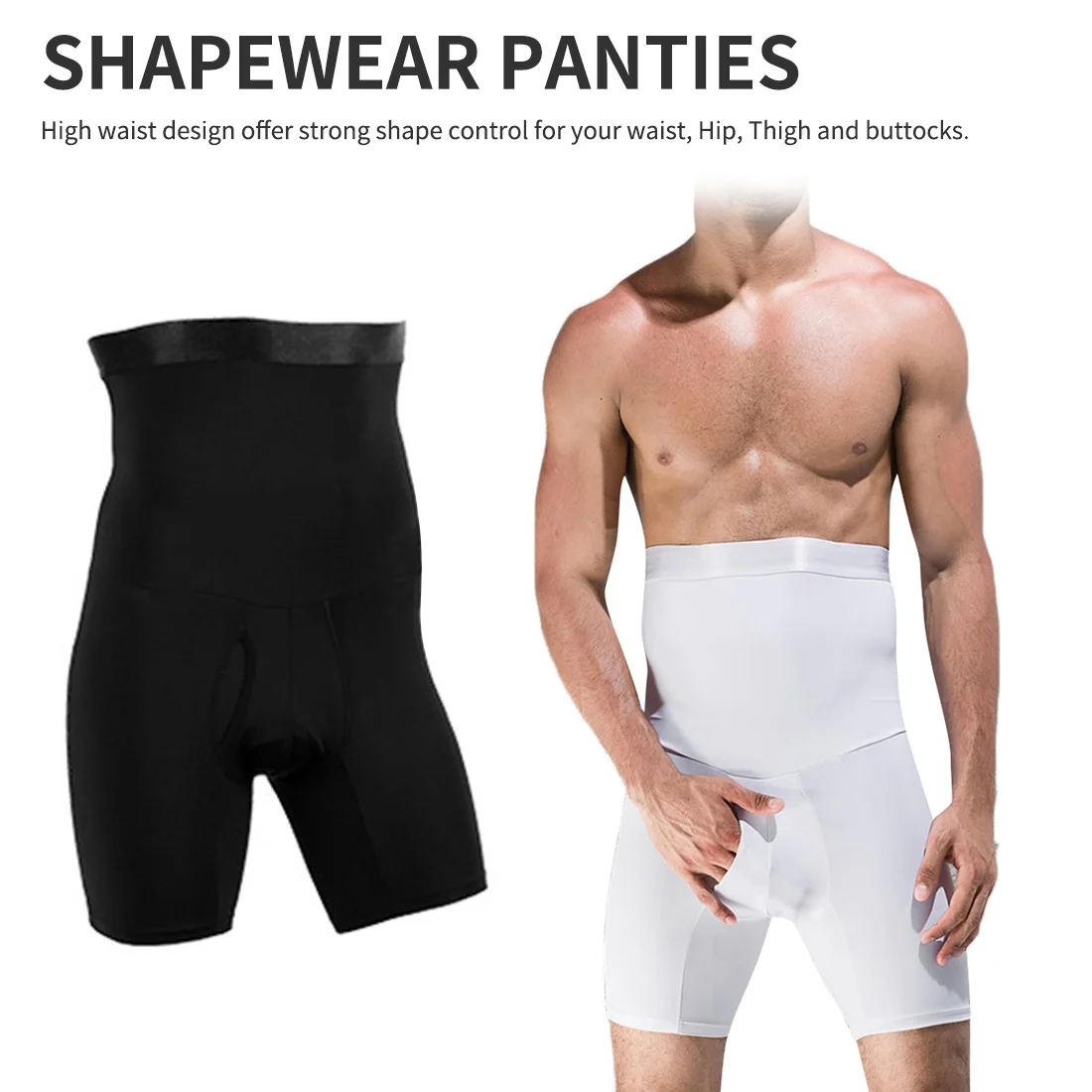 Мужские Компрессионные шорты для коррекции фигуры, Утягивающие шорты, Корректирующее белье для похудения, моделирующий пояс, трусы-боксеры, нижнее белье