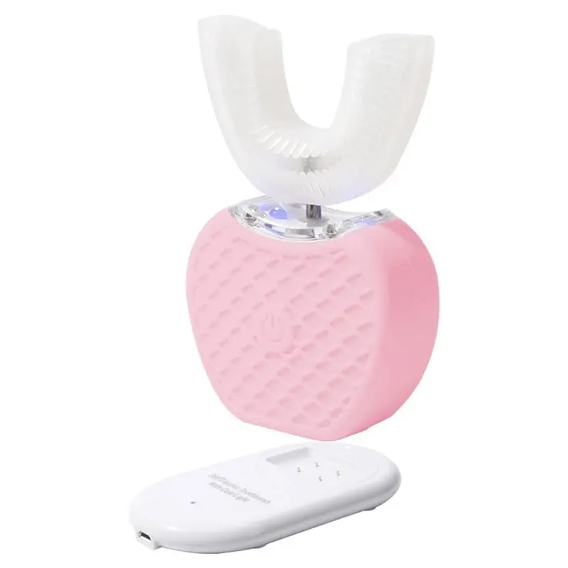 Pink for adult U-образная ультразвуковая перезаряжаемая электрическая зубная щетка 360 ° автоматическая зубная щетка отбеливающая электрическая зубная щетка для взрослых - Цвет: Pink for adult