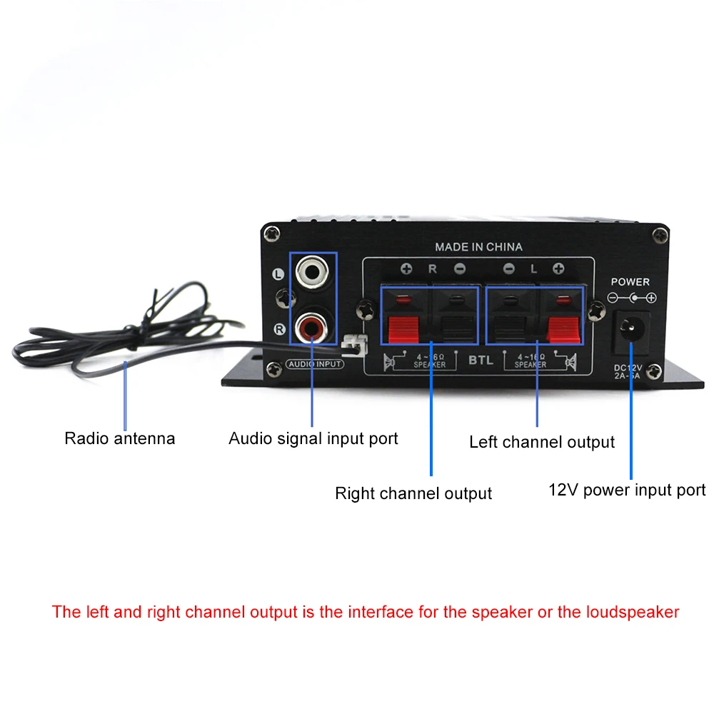 AK370 12 В мини аудио усилитель мощности Bluetooth усилитель аудио приемник MP3 плеер fm-радио с пультом дистанционного управления для автомобиля/домашнего использования