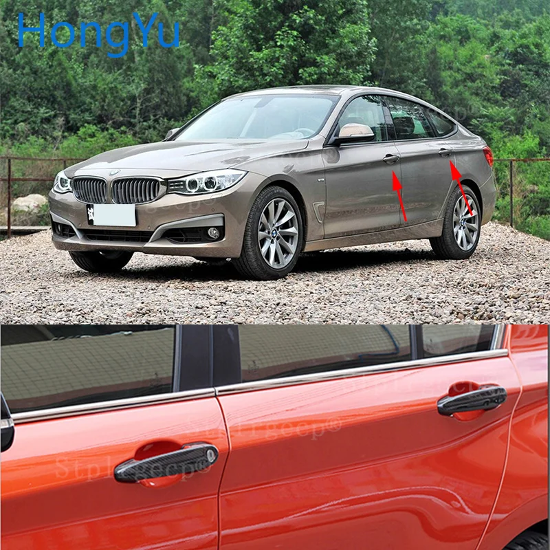 

for BMW 3 series GT 3GT F34 335i 320i 328i 325d 2013-2019 Car Real Carbon Fiber Door Handle Frame Trim Sticker Cover Accessories