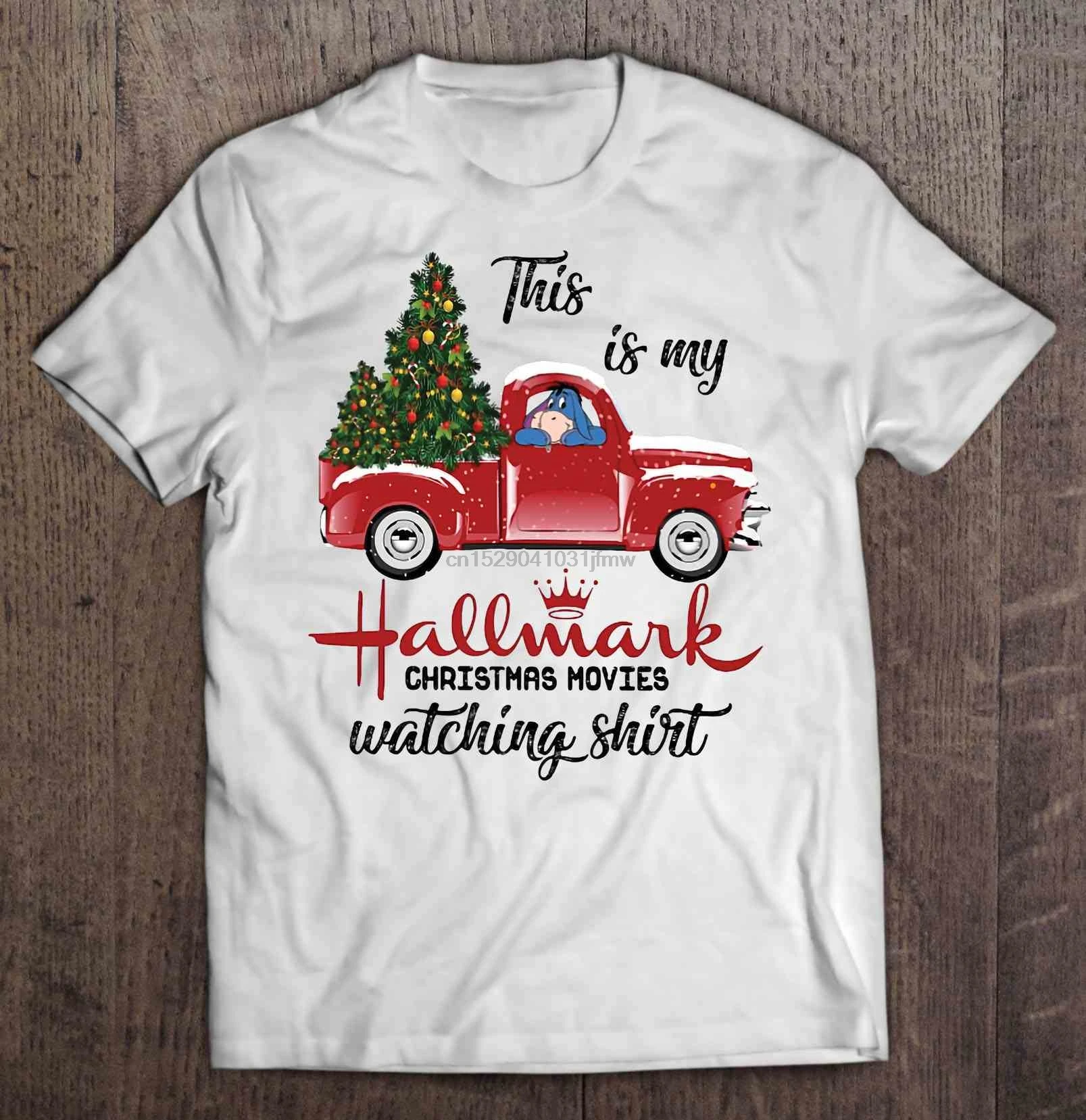 

Men T ShirtThis Is My Hallmark Christmas Movies Watching Shirt Red Car With Eeyore And Christmas Tree Version Women t-shirt
