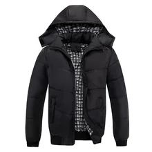 

New Men's Winter Lightweight Coat Solid Cotton Long Sleeve Thermal Jackets Full Zip Stand Up Collar Man Hooded Warm Classic Coat