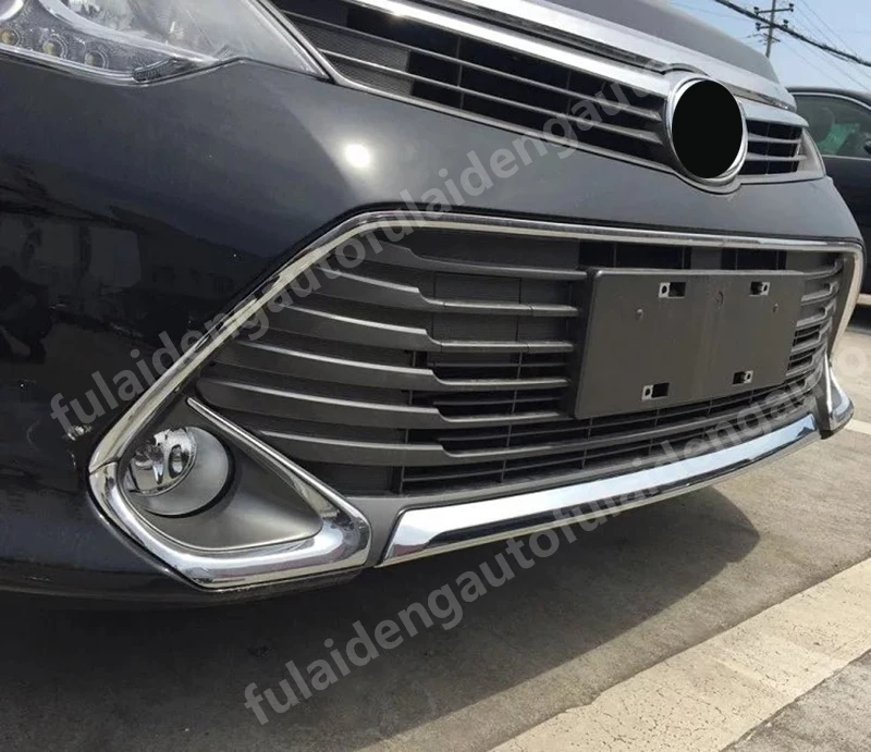 1 шт. для Toyota Camry- ABS Хромированная передняя нижняя крышка бампера декоративная отделка автомобильные аксессуары