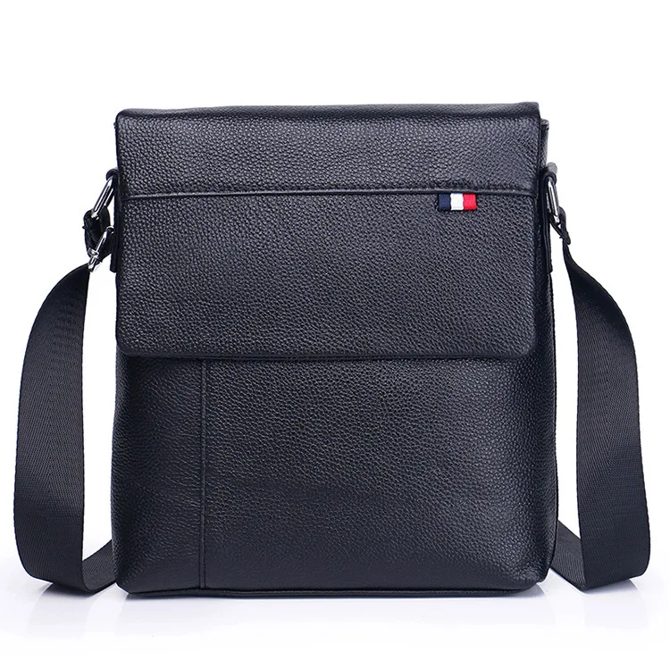 Бренд GO-LUCK, классическая черная деловая сумка для Ipad из натуральной кожи, мужская сумка-мессенджер, мужские сумки через плечо - Цвет: Black