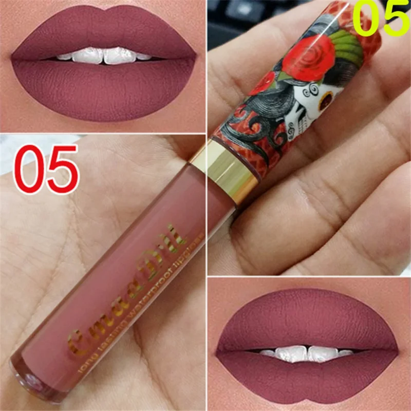 Fashion 6 Colors Women Waterproof Lip Stick Long Lasting Matte Lip Sticks Skull Lipstick Female Lip Cosmetics Makeup Beauty