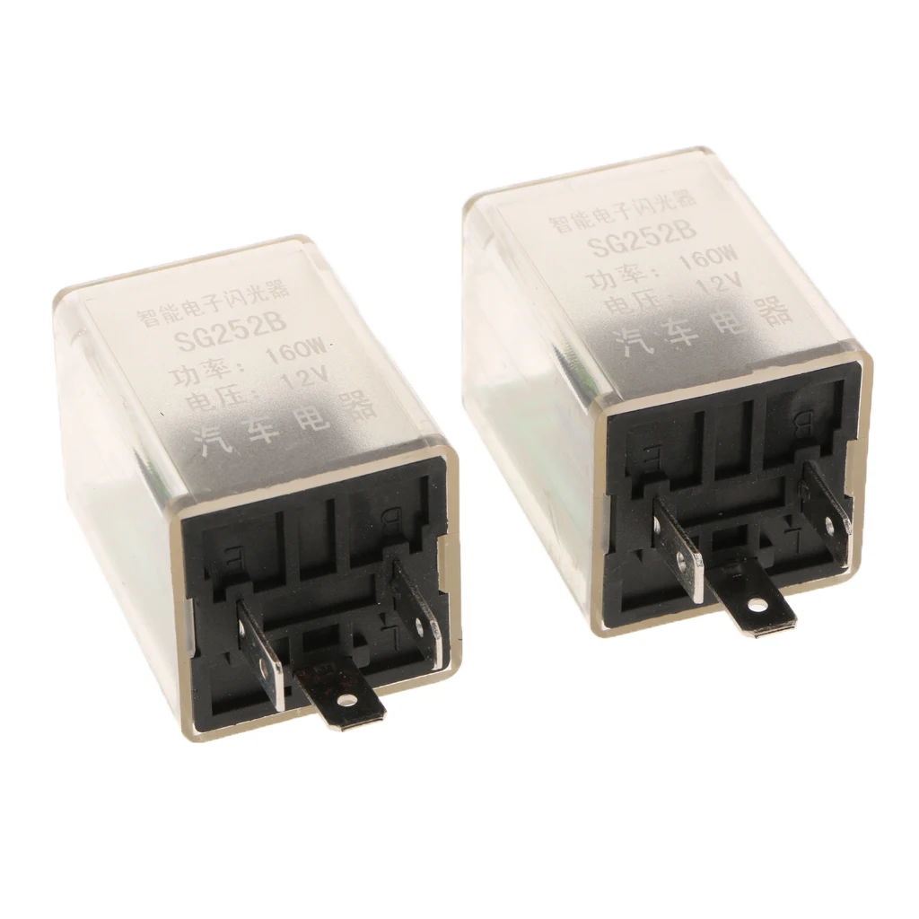 1 Pair Car 3-pin Electronic LED 12V Flasher Relay Fix for Turn Signal Blinker