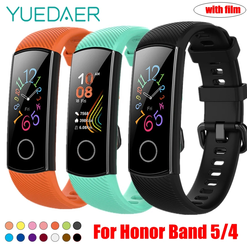 YUEDAER ремешок для Honor Band 5 ремешок для huawei Honor Band 5 силиконовый браслет мягкие умные часы бандаж 5 Аксессуары оранжевый