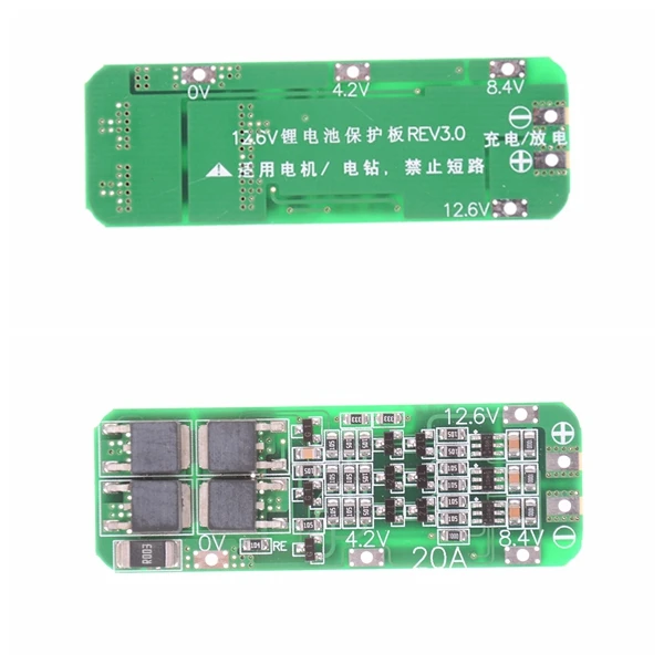 

1 PCS 3 String 12.6V 20A 18650 Lithium Battery Protection Board PCB Protection Board Electronic Module 59*20*3.4mm