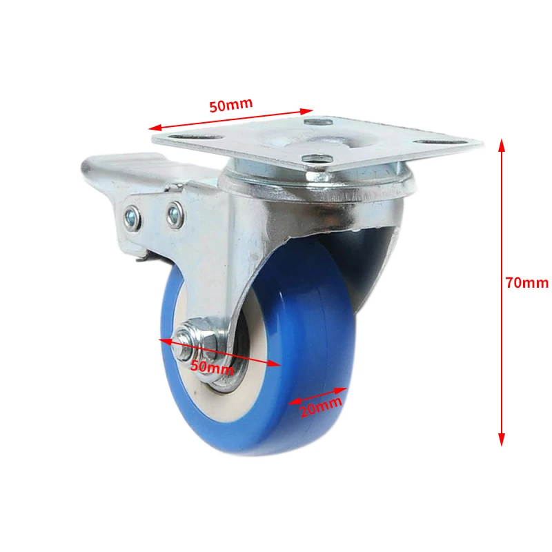 8 шт 2 дюймовый ролик колеса поворотные пластинчатые ролики на синих колесах