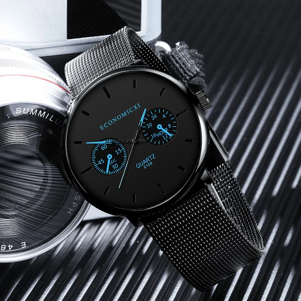 

2020 Fashion Mens Business Minimalist Watches Luxury Ultra Thin Stainless Steel Mesh Belt Analog Quartz Watch relogio masculino