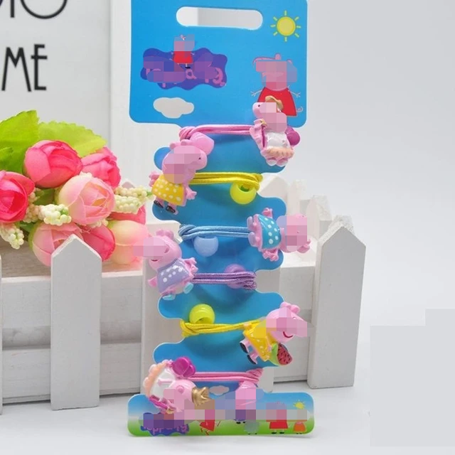 6 Pcs My Little Pony Hair Rope Hair Clip Child Girl Cartoon Cut Cartoon Resin Rainbow Baby Hair Accessories Pig hair ropes