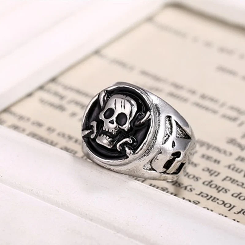 Аниме цельное кольцо Пираты Череп Логотип Трафальгар кольца Размер 8 Высокое