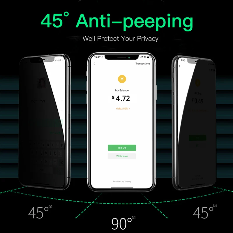 Фото Противошпионская защита экрана Power4 0 15 ММ полное покрытие для iPhone X XR XS Max Противошпионская защита экрана Power4 0 15 ММ полное покрытие для iPhone X XR XS Max