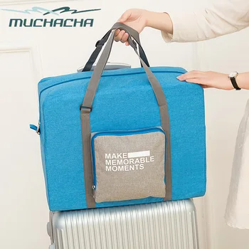 

Dropship Polyester Flight Travel Shoulder Bag Large Capacity Journey Cloth Storage Organizer Foldable Handbag Duffle Bag