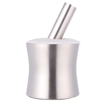 

Convenient Kitchen Garlic Masher Practical Household Garlic Grinder for Home Restaurant with Silicone Lid (Silver)