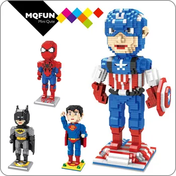 

ZMS Marvel avengers Diamond Super Hero Building Blocks Models Captain Super man America Iron Man Action Figure Toys For Children
