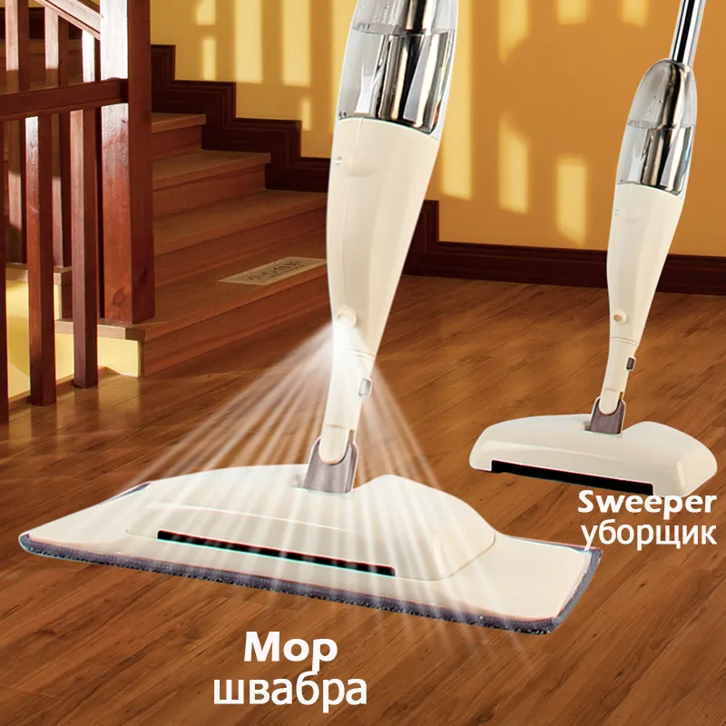 US $22.21 Mop With Sprayer 3 In 1 Magic Wash Floor Cleaning Brooms Hardwood Wet Mop Spin Floor Cloth Microfiber Home Kitchen Products Mopa