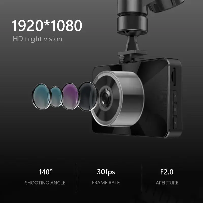 AD350 FHD 1080P 3 дюйма Ночное видение Dash Cam классический Цвета и простой прочная конструкция ЖК-дисплей Экран приборной панели Камера